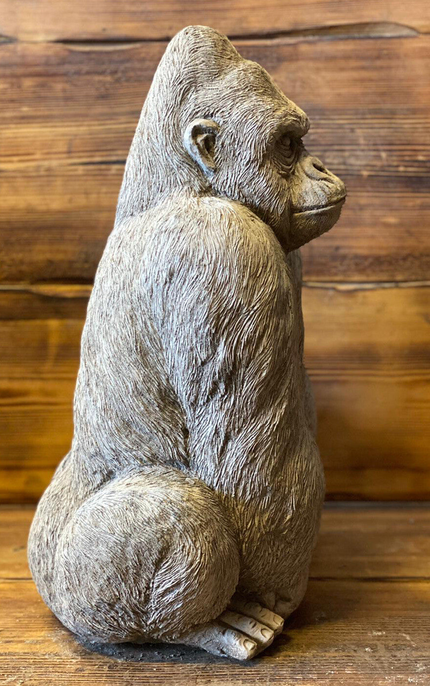 Large Stone Gorilla Garden Statue | The Silverback