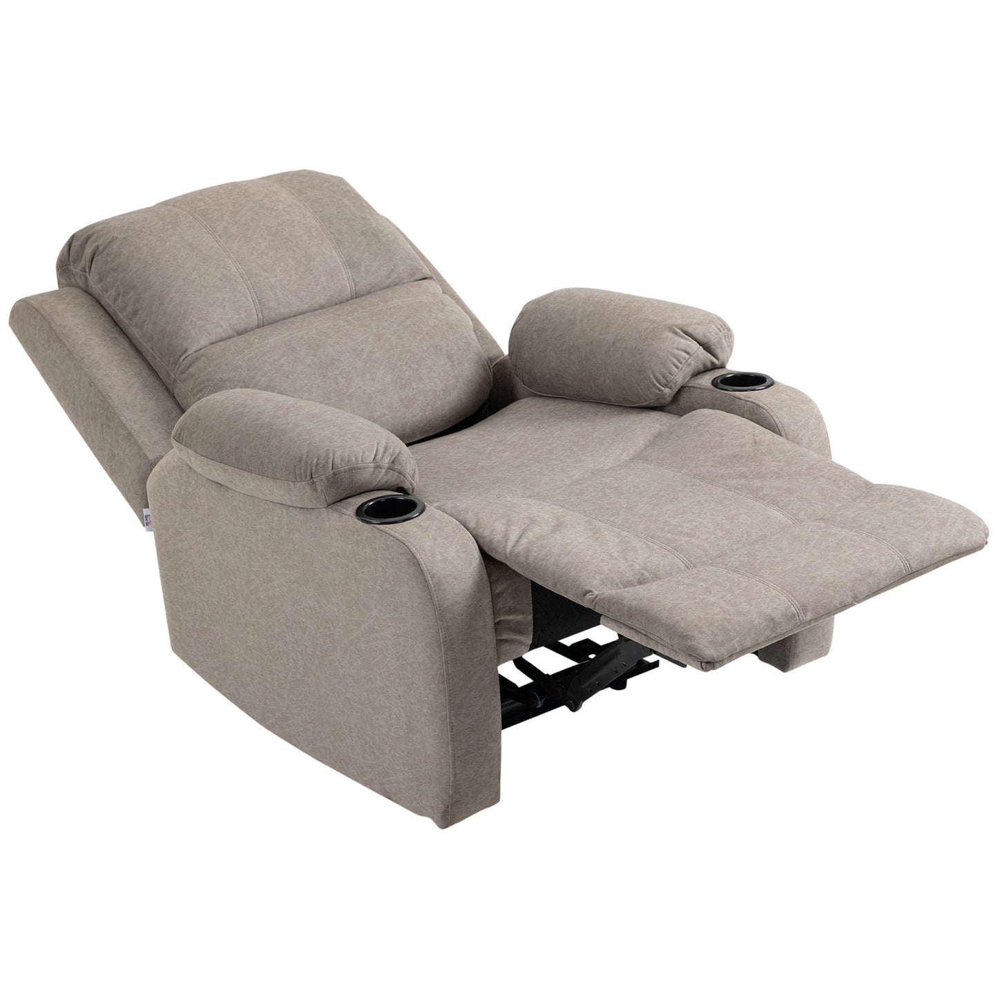 Manual Recliner Armchair with Dual Cup Holders | The HOMCOM Haven Lounger