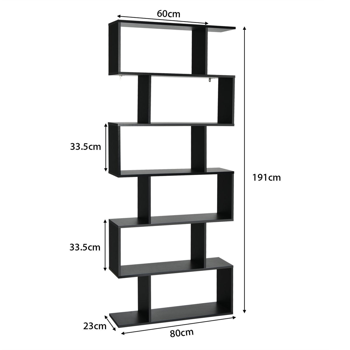 6-Tier S-Shaped Geometric Bookshelf | The Helix Column