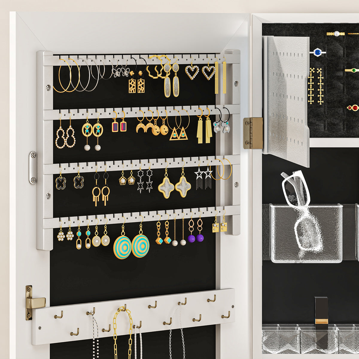 Full Length Mirror Jewellery Cabinet Storage with LED Lights | The Prism Armoire