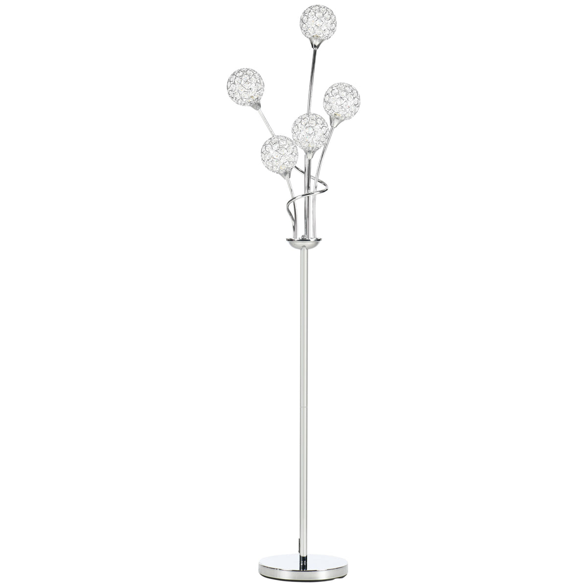 5-Light K9 Crystal Standing Floor Lamp | The Luminous Cluster