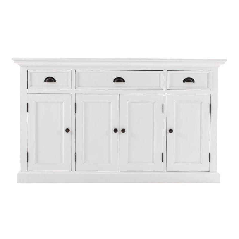 Nova Solo Buffet with 4 Doors 3 Drawers White Mahogany