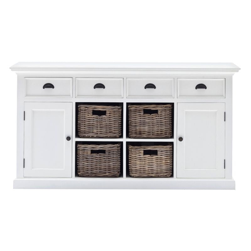 Nova Solo Buffet with 4 Baskets White Mahogany