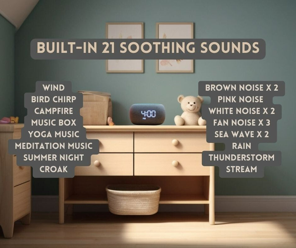 White Noise Bedside Alarm Clock Night Light Bluetooth Speaker | The Rhythm Glow