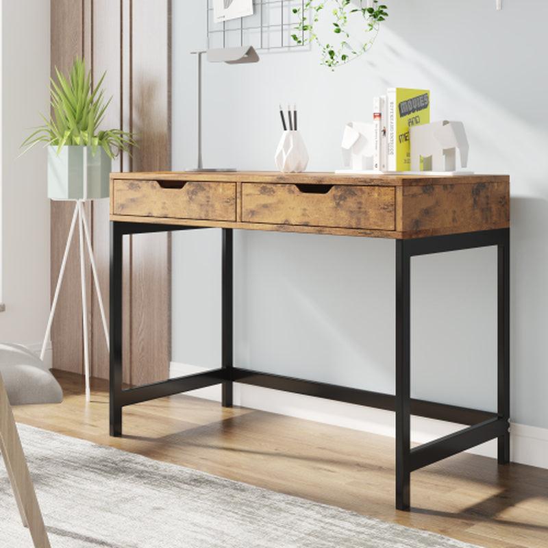 Brown Industrial 2-Drawer Work & Dressing Table | The Nomad Hub