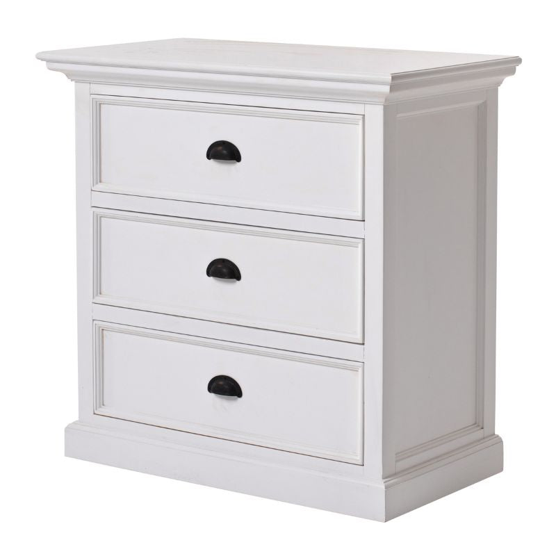 Nova Solo End & Bedside Drawer Unit White Mahogany