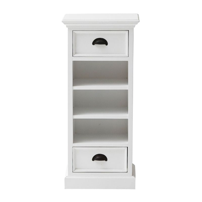 Nova Solo Storage Unit with Basket Set White Mahogany