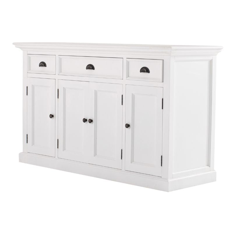 Nova Solo Buffet with 4 Doors 3 Drawers White Mahogany