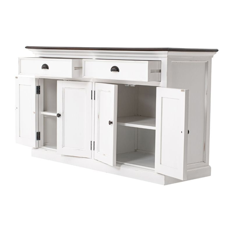 Nova Solo Buffet with 4 Doors 3 Drawers White Mahogany