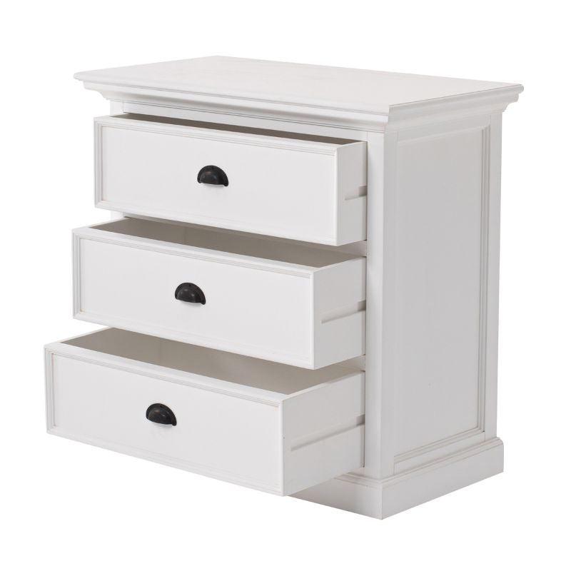 Nova Solo End & Bedside Drawer Unit White Mahogany