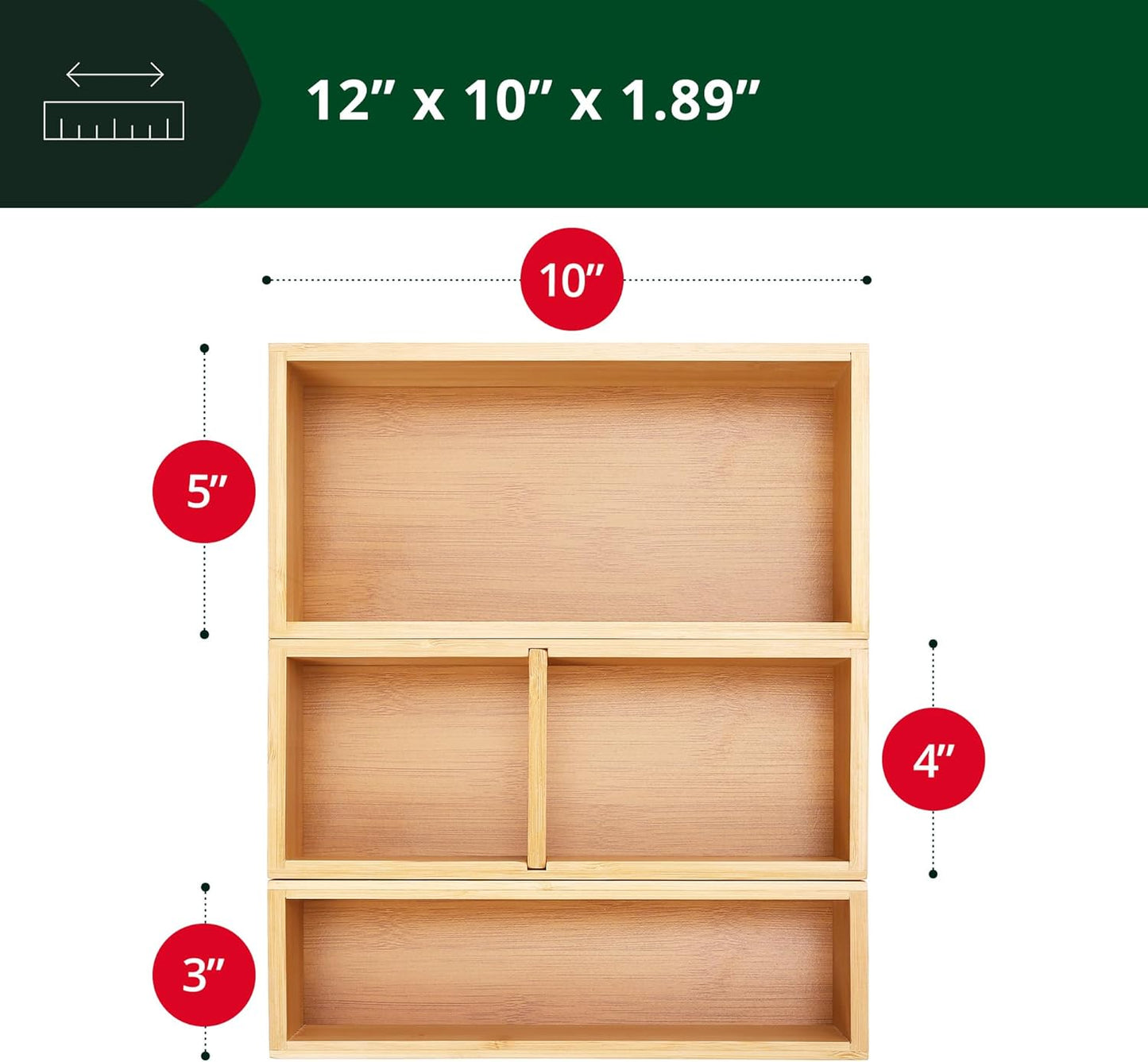 3-Piece Bamboo Drawer Set & Luxury Tea Chest | The Organised Bamboo Grove