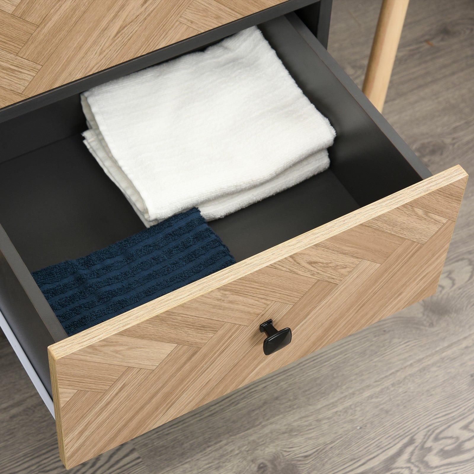 Modern Wardrobe Cabinet with Shelf, Hanging Rod and 2 Drawers | The Nordic Armoire