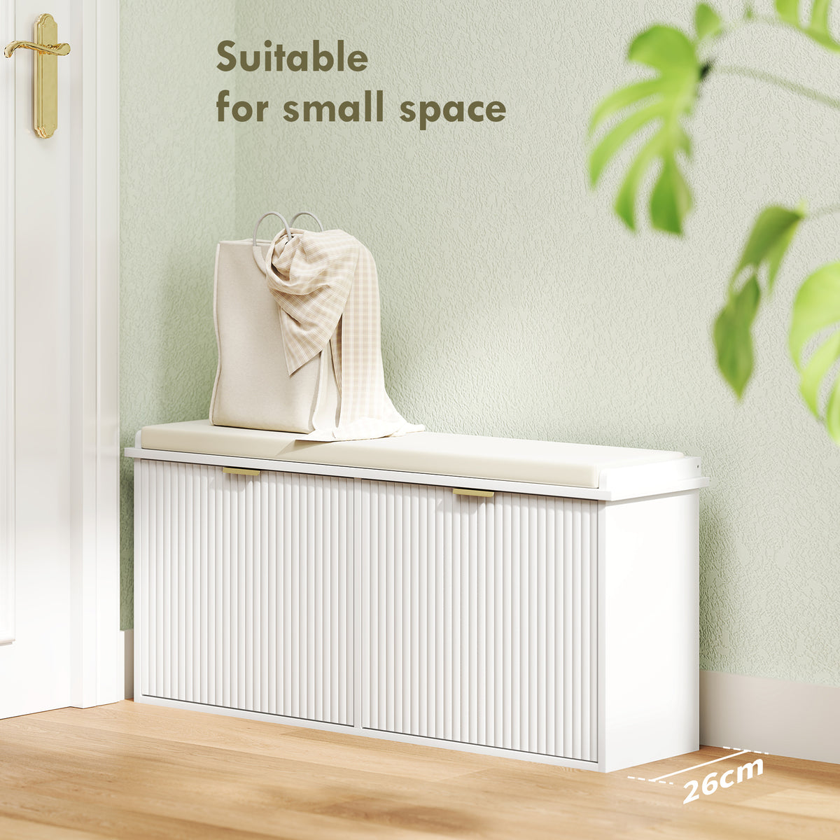 Entryway Shoe Storage Padded Seat Bench with Flip-Drawer | The Entryway Anchor