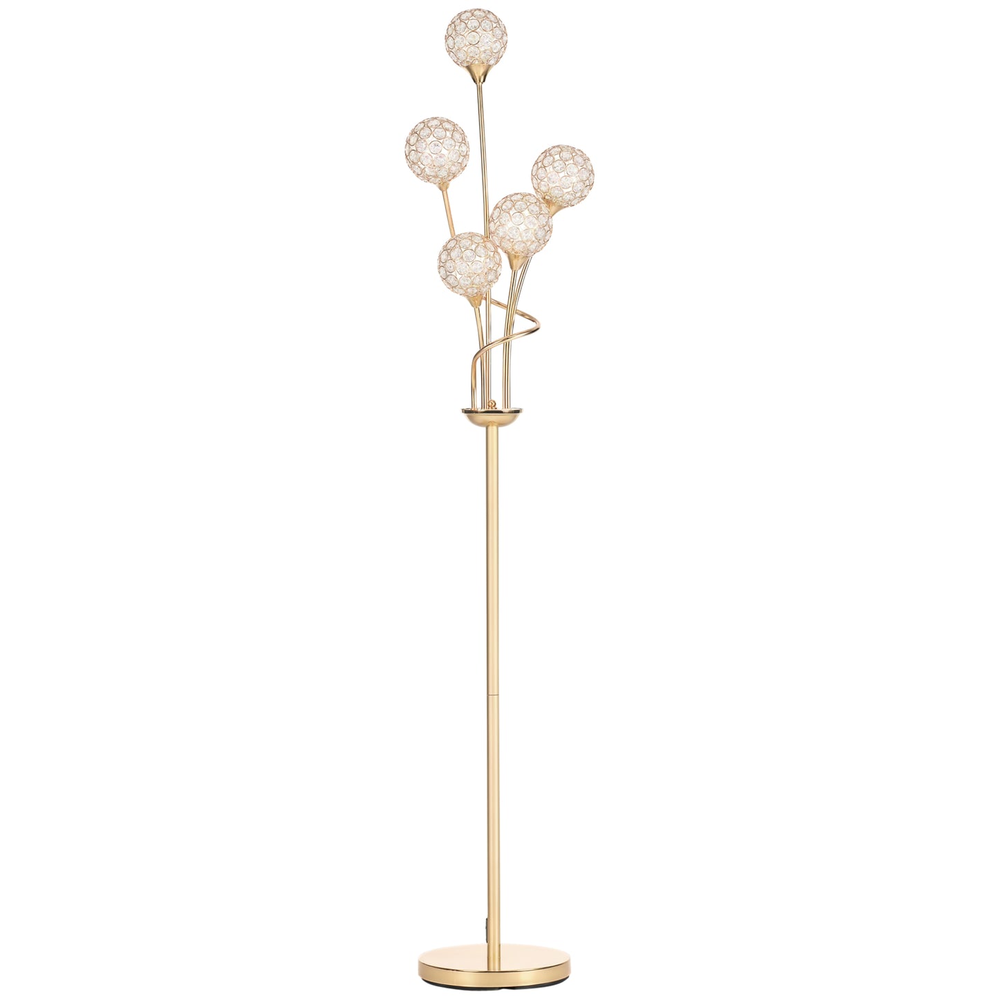 5-Light K9 Crystal Standing Floor Lamp | The Luminous Cluster
