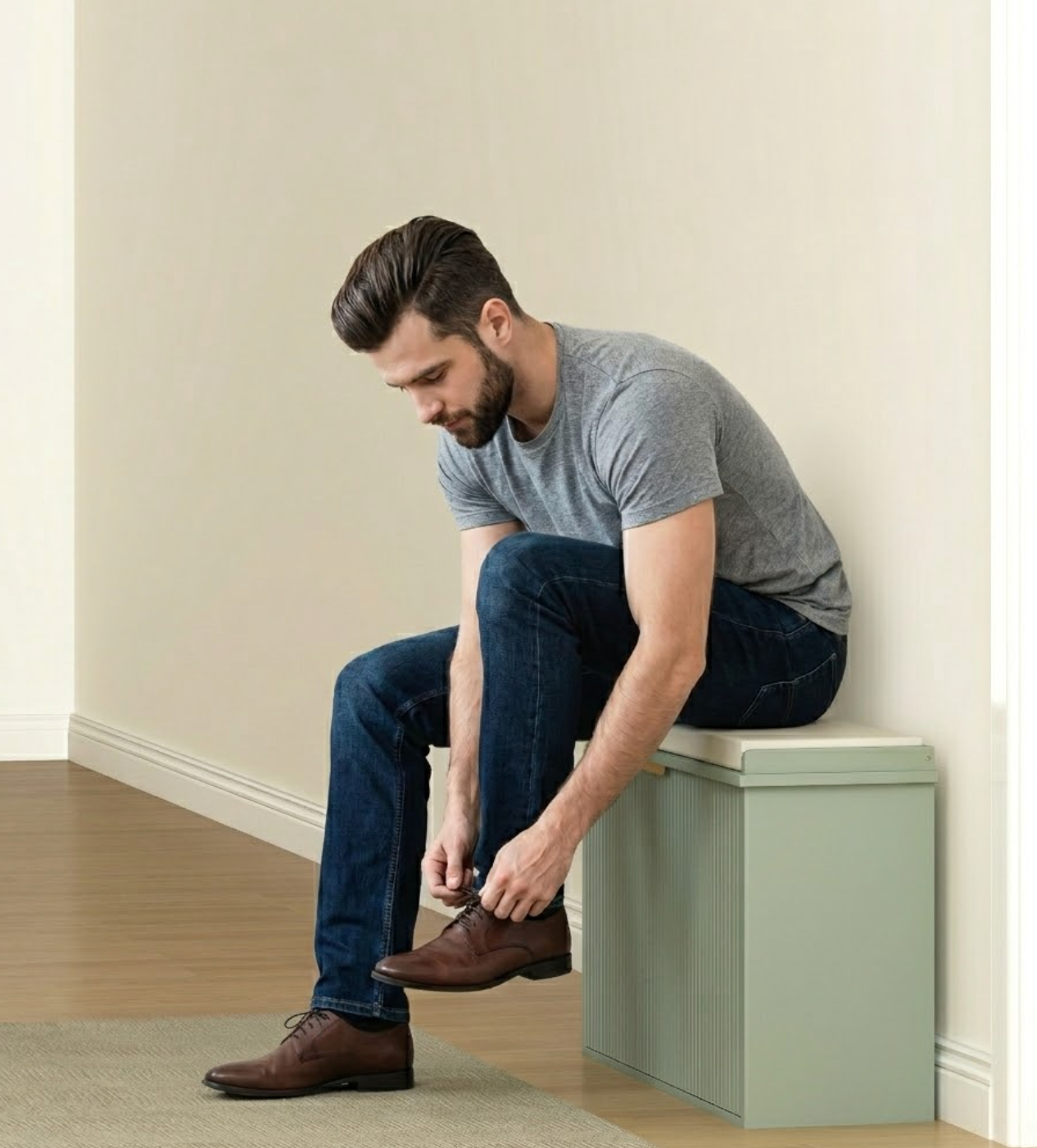 Entryway Shoe Storage Padded Seat Bench with Flip-Drawer | The Entryway Anchor