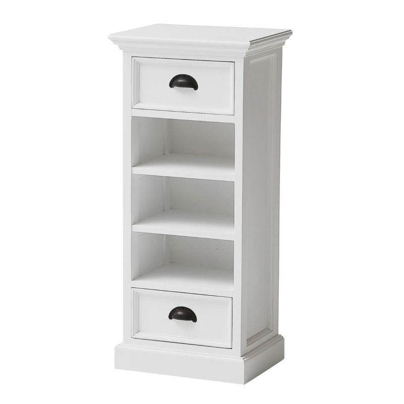 Nova Solo Storage Unit with Basket Set White Mahogany