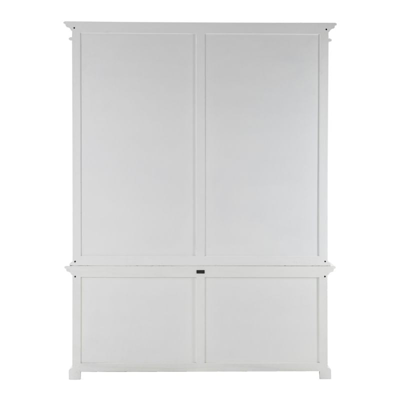 Nova Solo Double-Bay Hutch Cabinet Unit White Mahogany