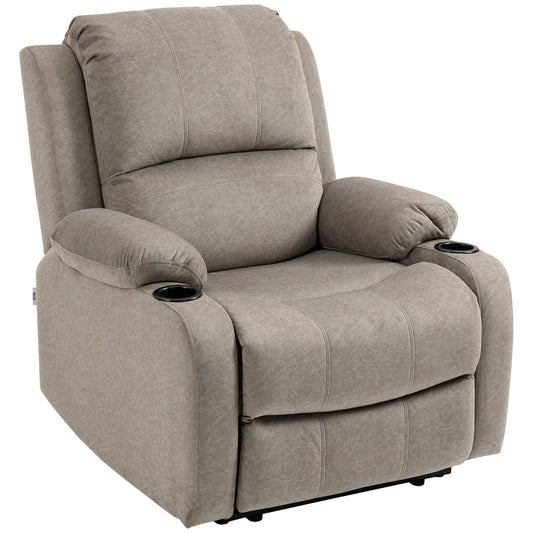 Manual Recliner Armchair with Dual Cup Holders | The HOMCOM Haven Lounger
