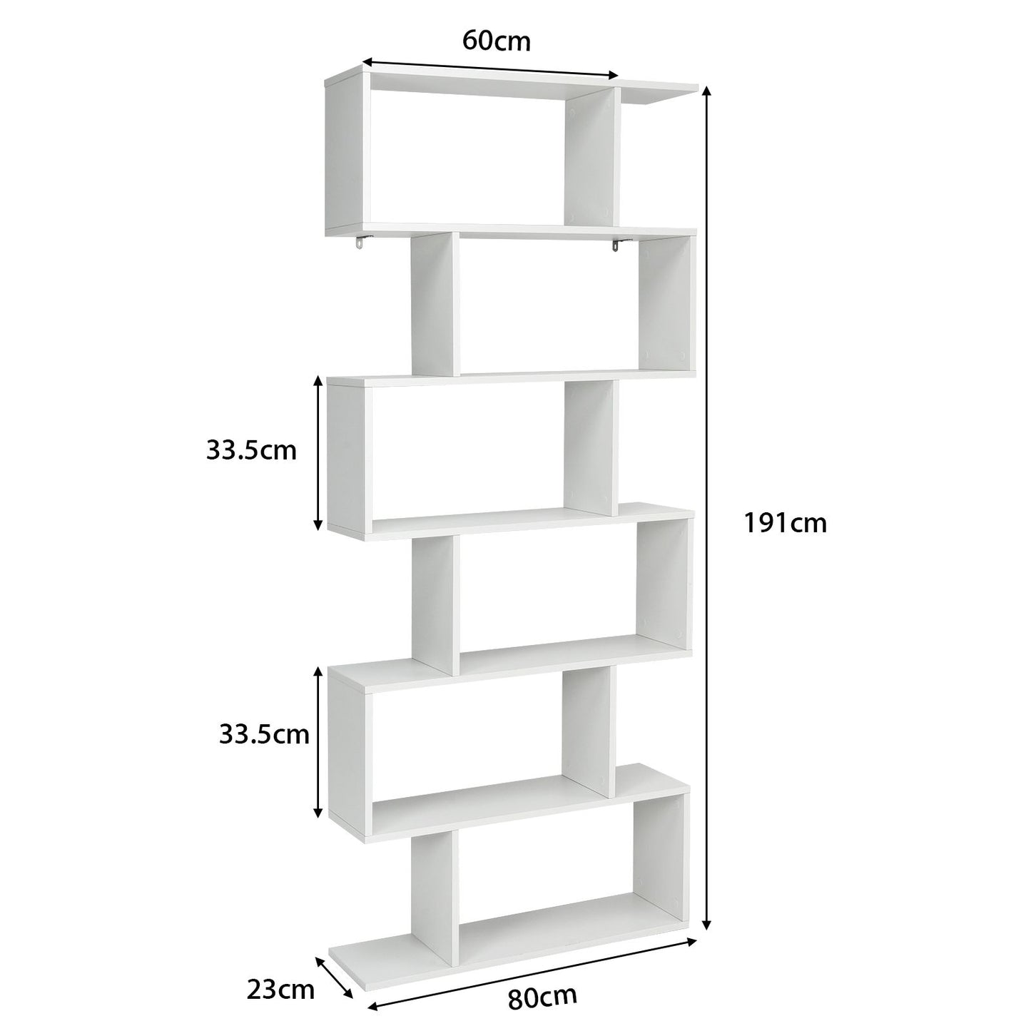 6-Tier S-Shaped Geometric Bookshelf | The Helix Column