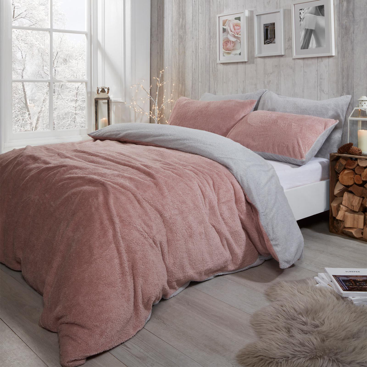Reversible Teddy Fleece Duvet Cover with Pillowcase Bedding Set | The Bed Burrito 