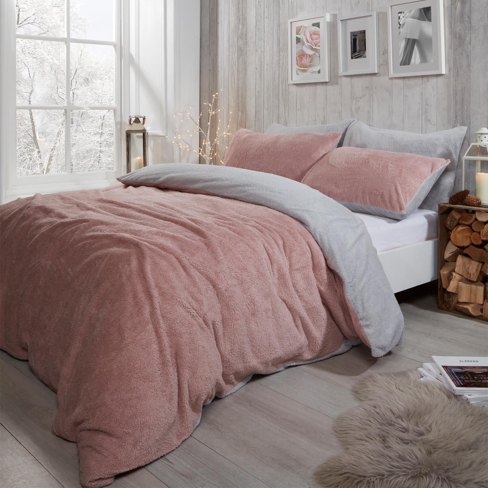 Reversible Teddy Fleece Duvet Cover with Pillowcase Bedding Set | The Bed Burrito 