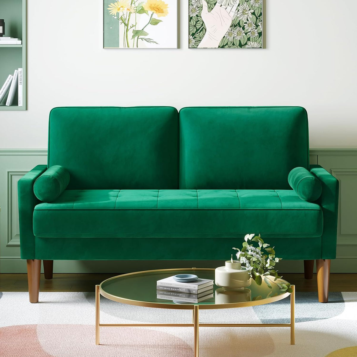 Vesgantti 2 Seater Velvet Sofa Green | The Velvet Loveseat