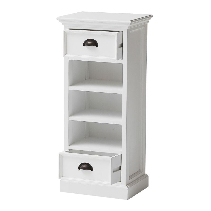 Nova Solo Storage Unit with Basket Set White Mahogany