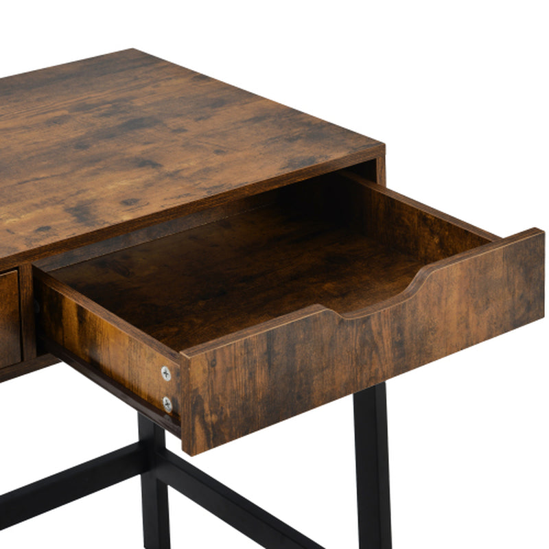 Brown Industrial 2-Drawer Work & Dressing Table | The Nomad Hub