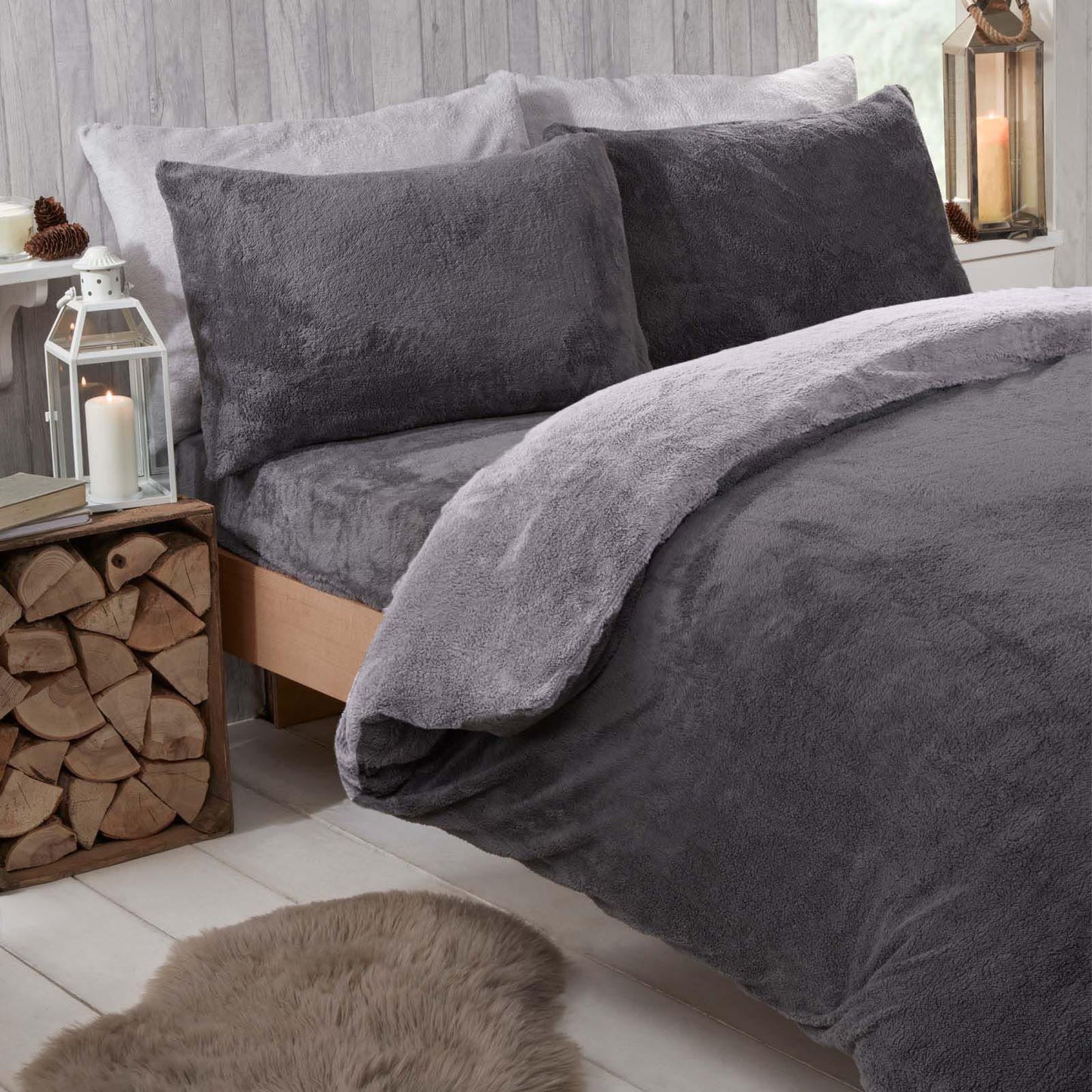 Reversible Teddy Fleece Duvet Cover with Pillowcase Bedding Set | The Bed Burrito 