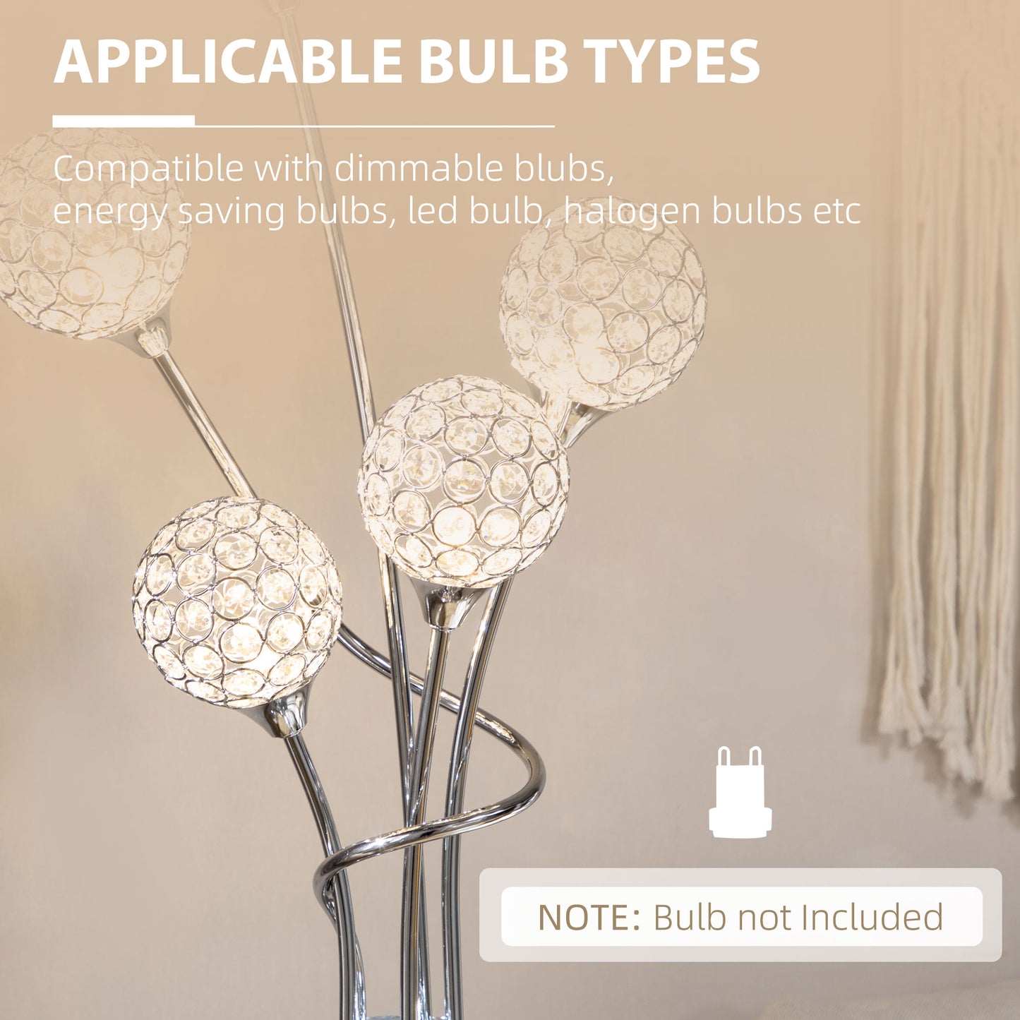 5-Light K9 Crystal Standing Floor Lamp | The Luminous Cluster