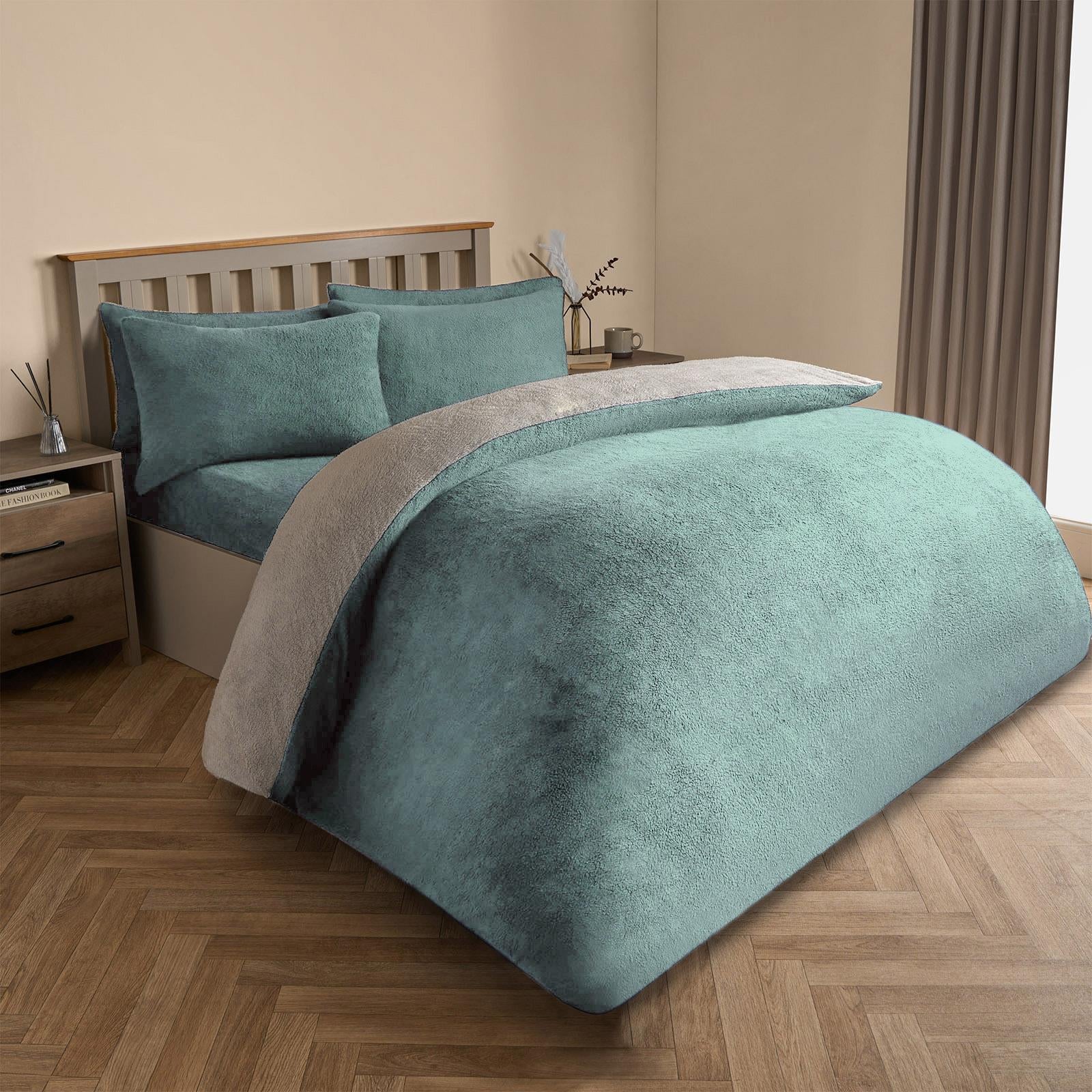 Reversible Teddy Fleece Duvet Cover with Pillowcase Bedding Set | The Bed Burrito 