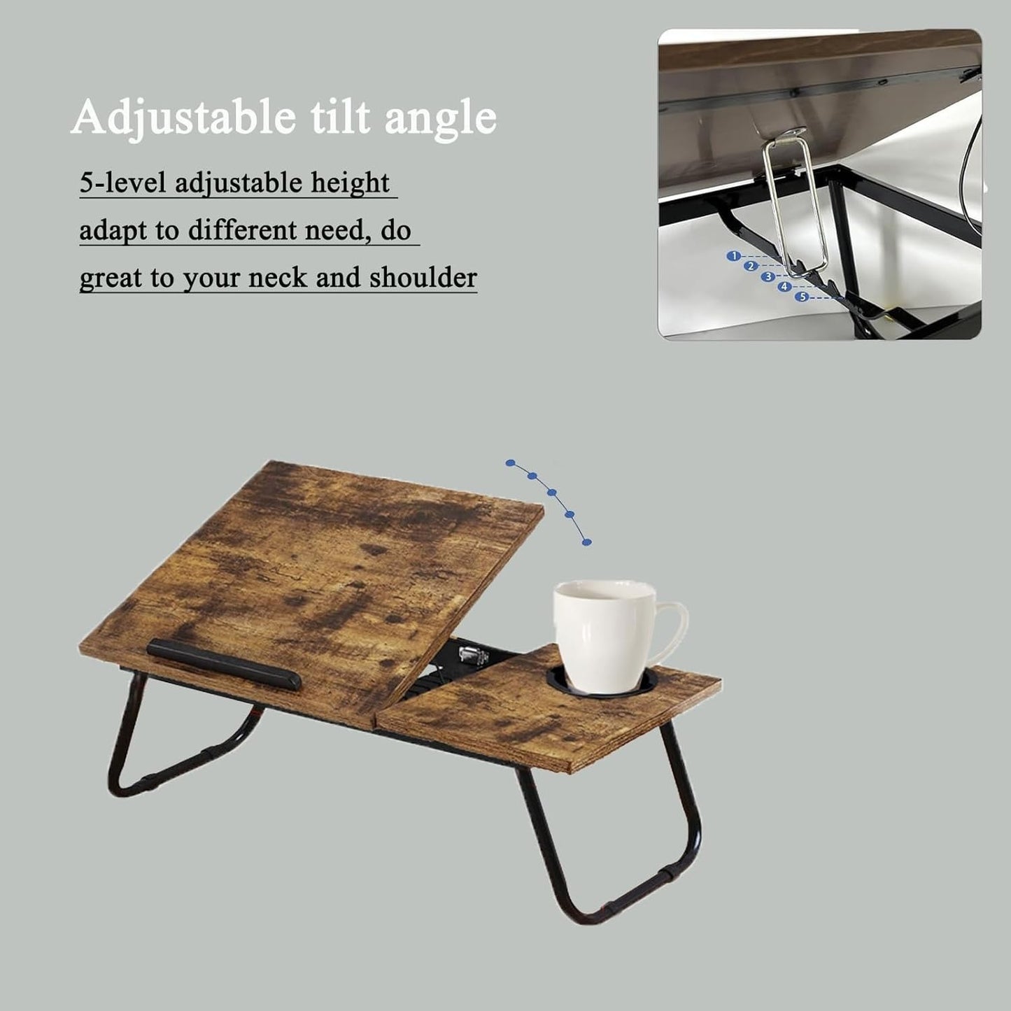 Foldable Laptop Bed Tray with Cup Holder | The Nomad Perch
