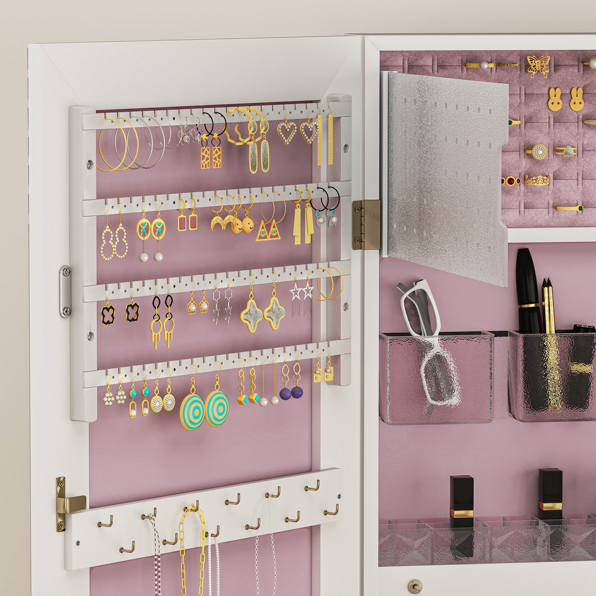 Full Length Mirror Jewellery Cabinet Storage with LED Lights | The Prism Armoire