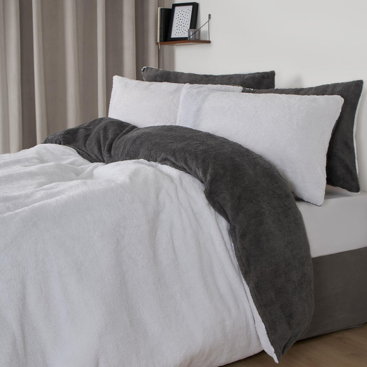 Reversible Teddy Fleece Duvet Cover with Pillowcase Bedding Set | The Bed Burrito 