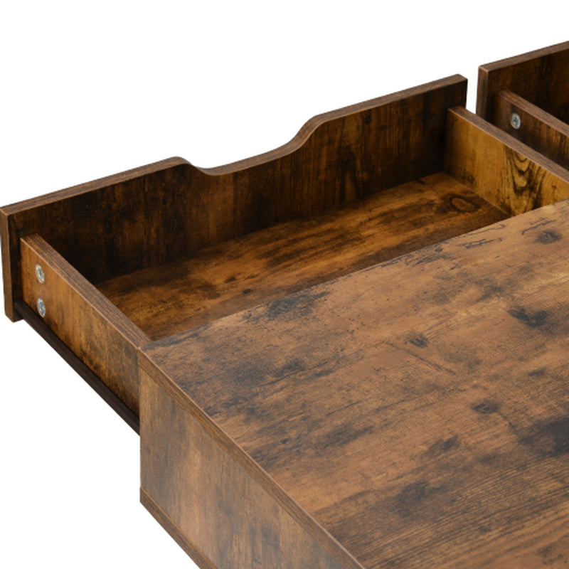 Brown Industrial 2-Drawer Work & Dressing Table | The Nomad Hub