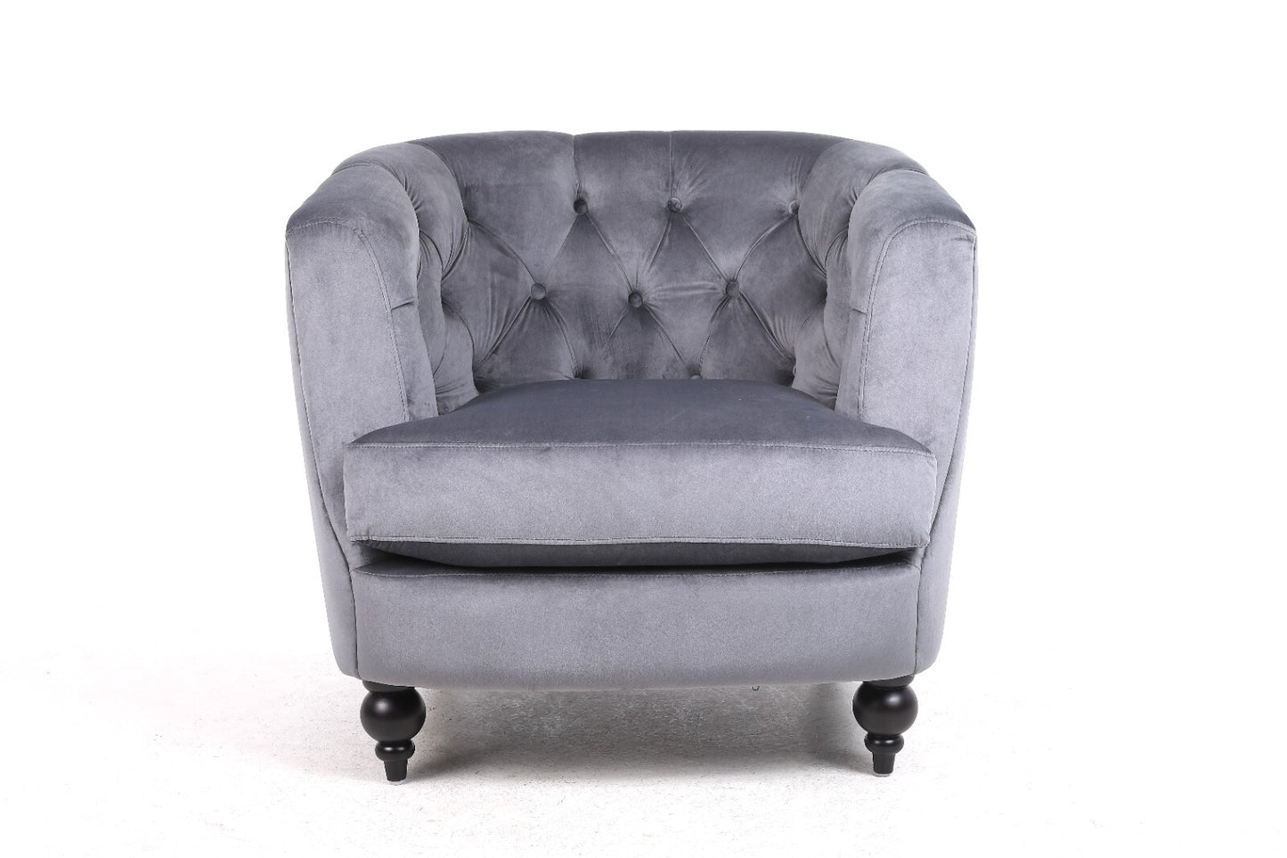 Velvet Barrel Tub Accent Armchair | The Charcoal Arc