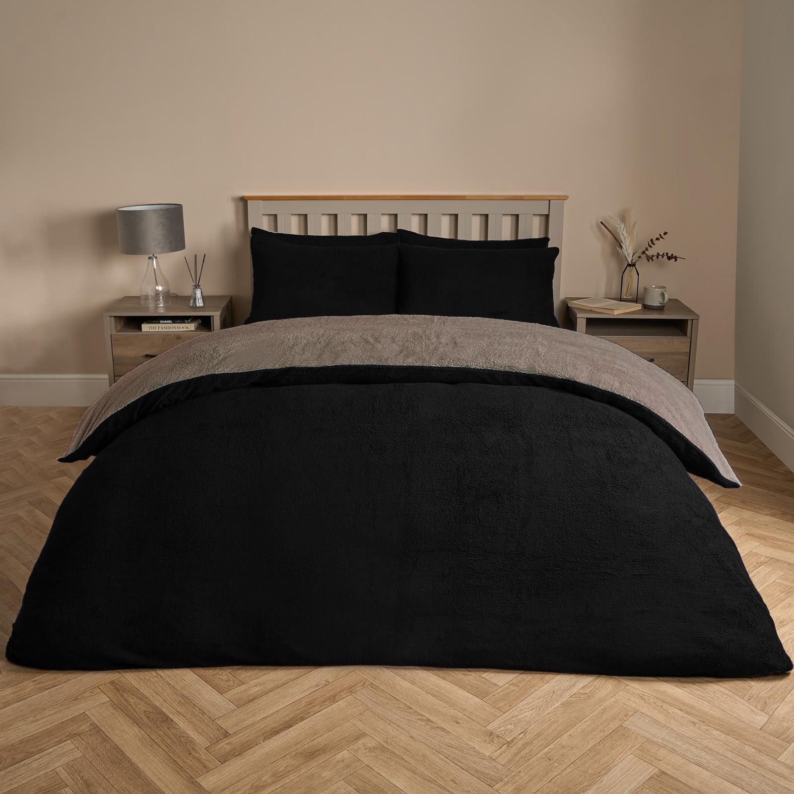 Reversible Teddy Fleece Duvet Cover with Pillowcase Bedding Set | The Bed Burrito 