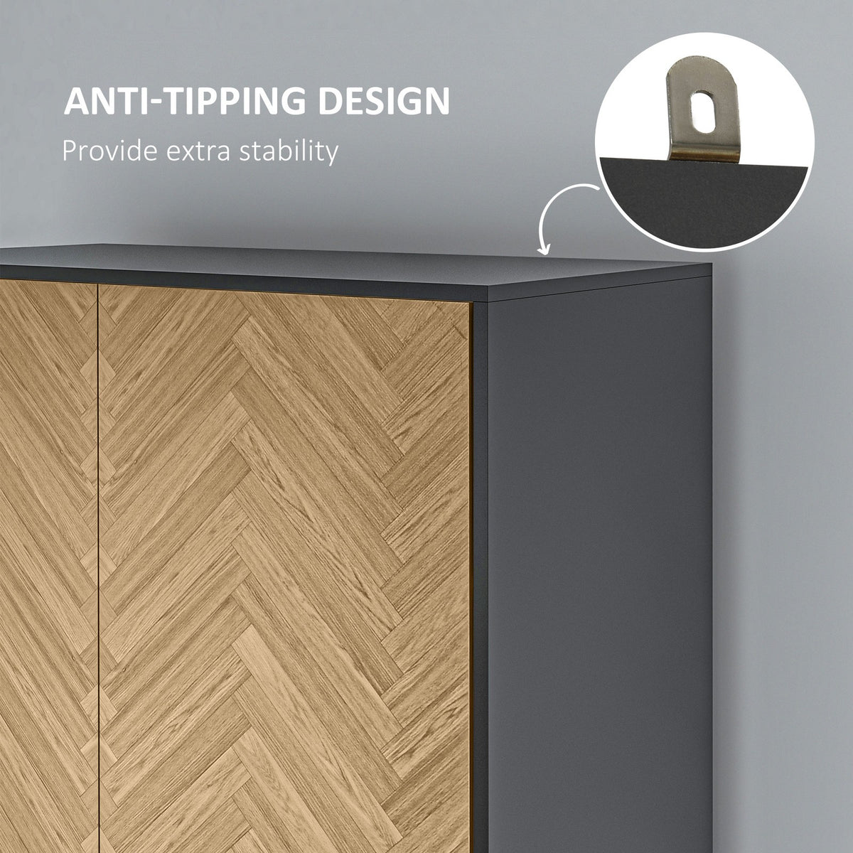 Modern Wardrobe Cabinet with Shelf, Hanging Rod and 2 Drawers | The Nordic Armoire
