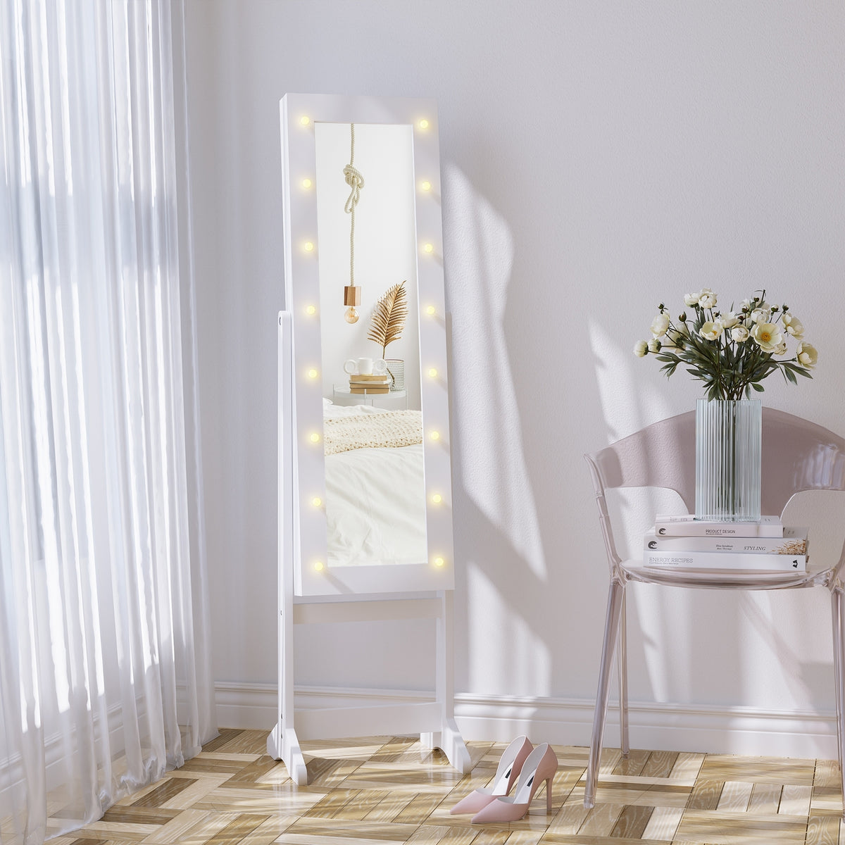 LED Mirrored Jewelry Armoire | The Lumina Vault