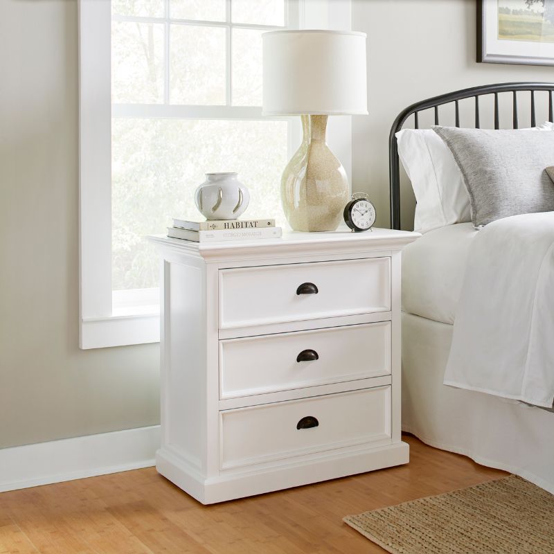 Nova Solo End & Bedside Drawer Unit White Mahogany