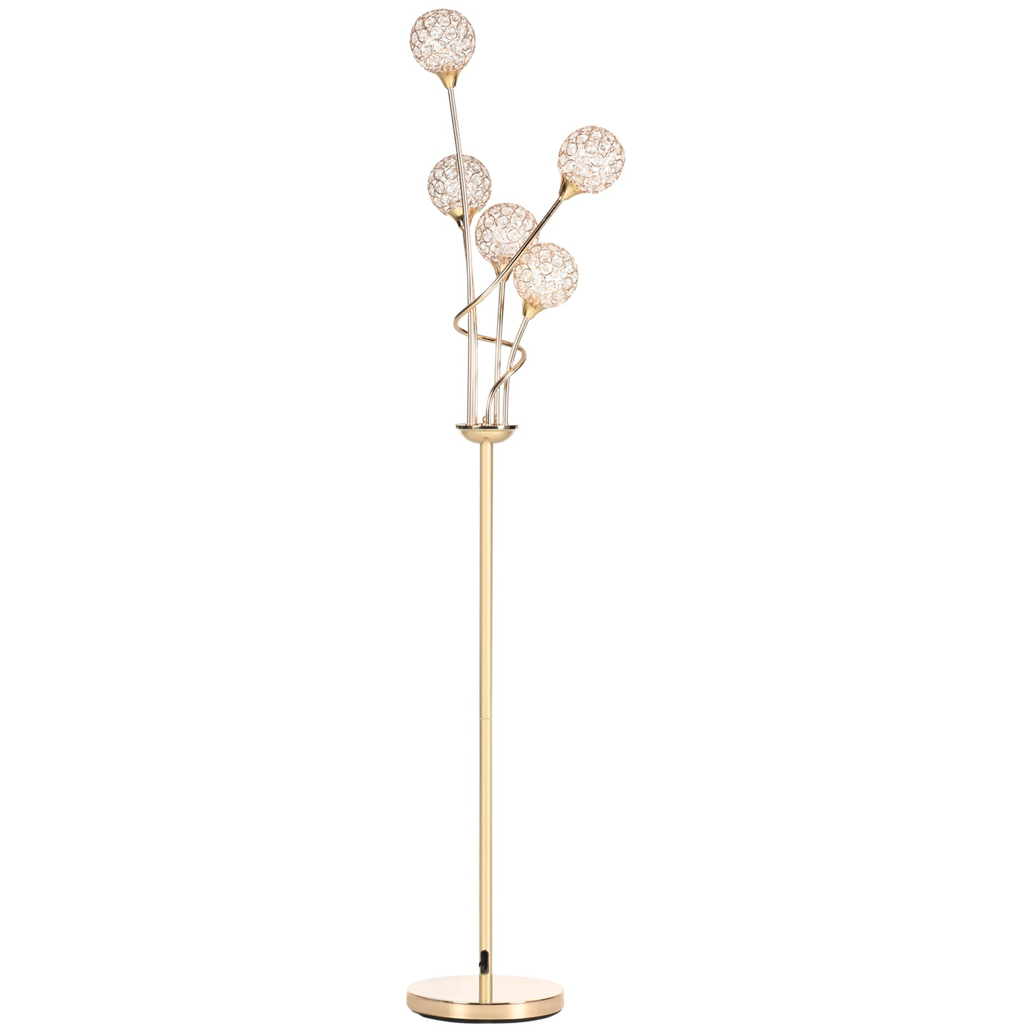 5-Light K9 Crystal Standing Floor Lamp | The Luminous Cluster