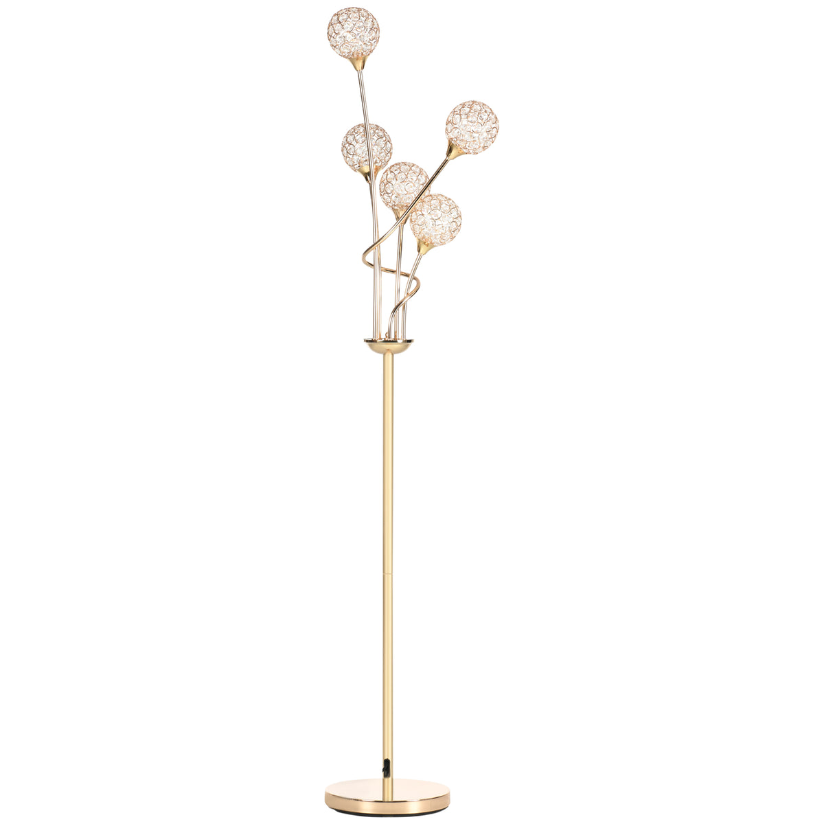 5-Light K9 Crystal Standing Floor Lamp | The Luminous Cluster