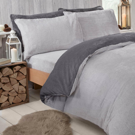 Reversible Teddy Fleece Duvet Cover with Pillowcase Bedding Set | The Bed Burrito 