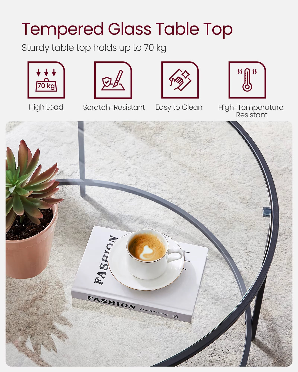 Round Tempered Glass Coffee Table | The Orbit Circle