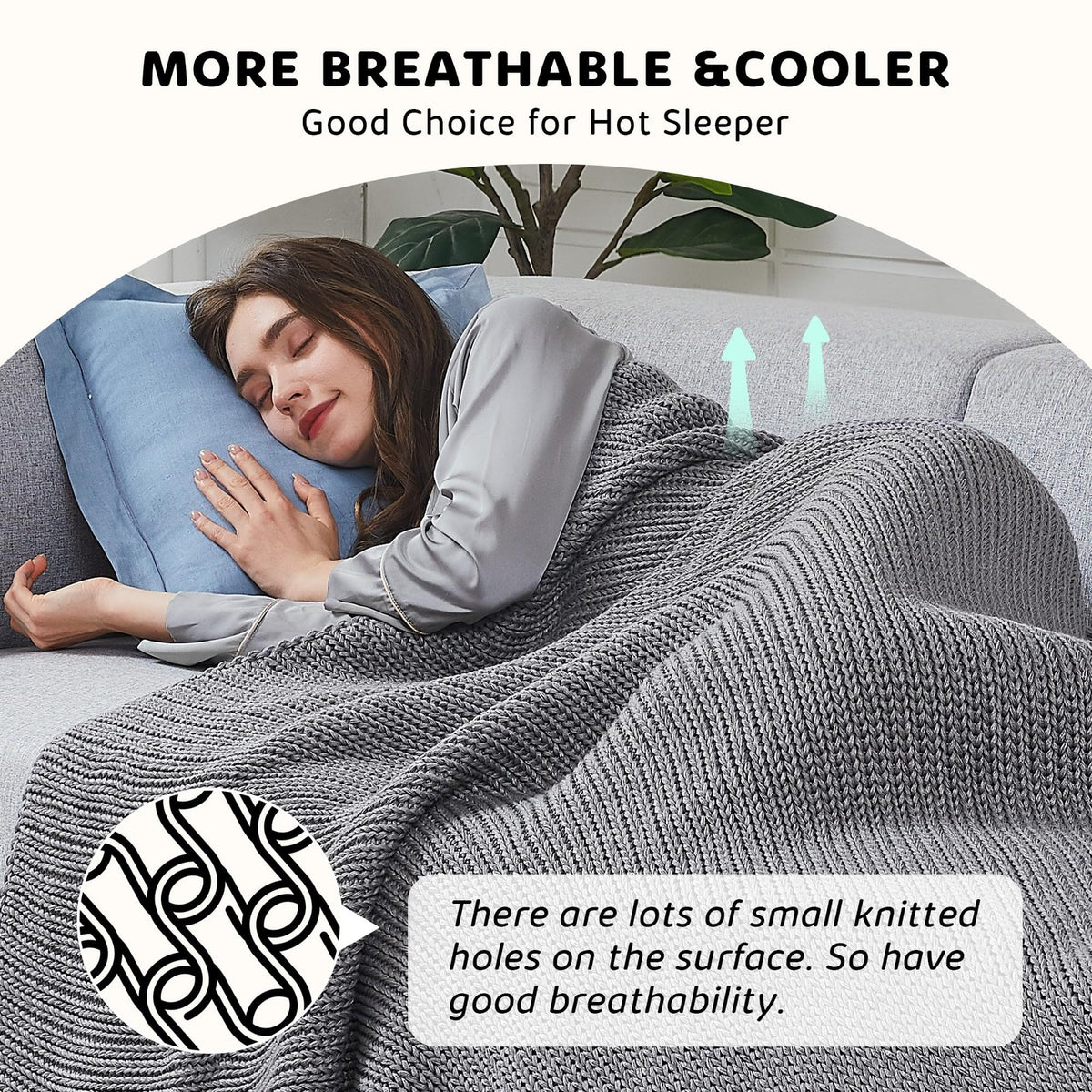 Knitted Weighted Blanket Cooling Chunky Heavy Throw | The Grounding Cocoon