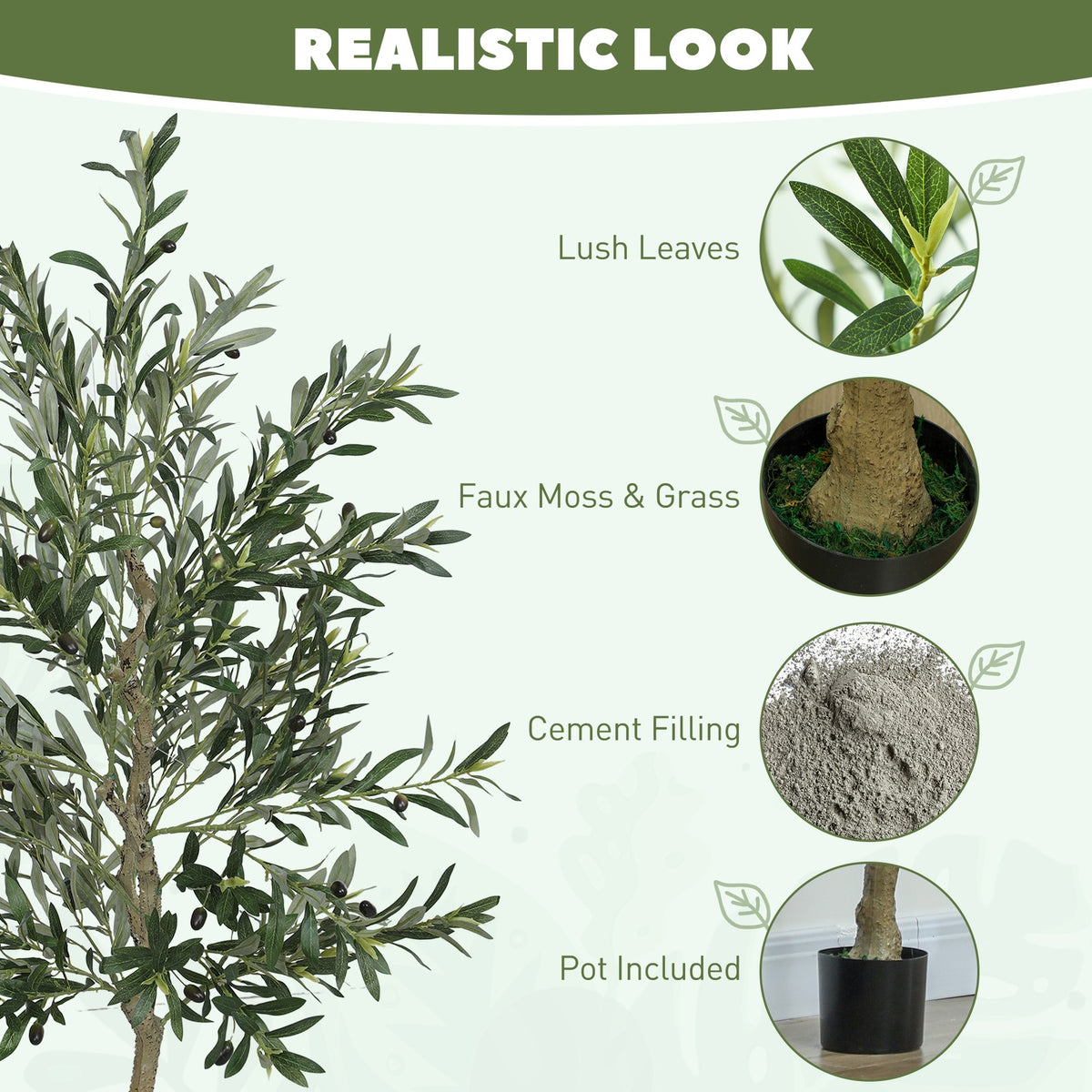Decorative Silk Olive Tree 180cm Artificial Plant | The Veranda Tall
