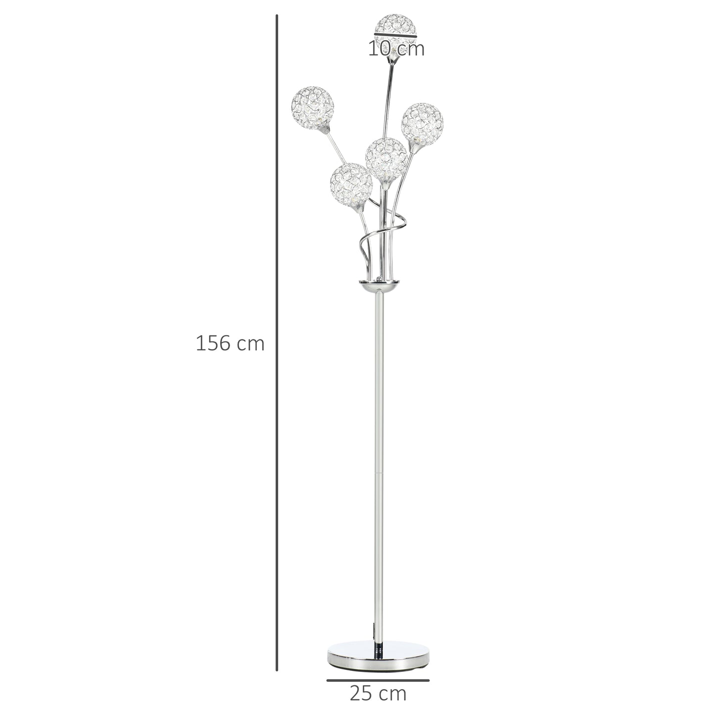 5-Light K9 Crystal Standing Floor Lamp | The Luminous Cluster