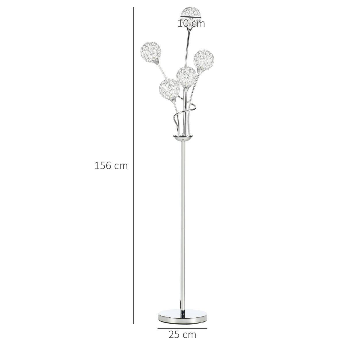5-Light K9 Crystal Standing Floor Lamp | The Luminous Cluster