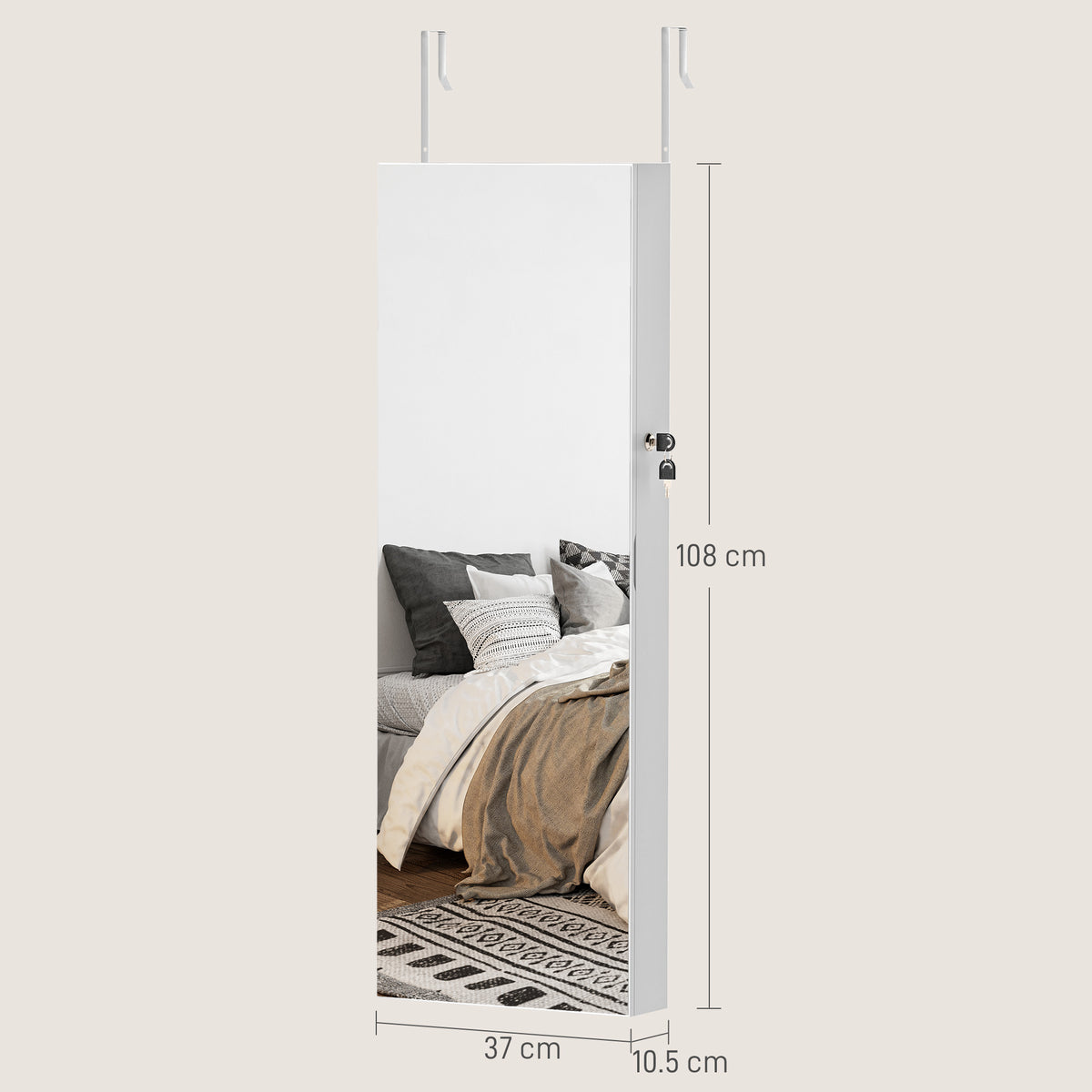 Full Length Mirror Jewellery Cabinet Storage with LED Lights | The Prism Armoire
