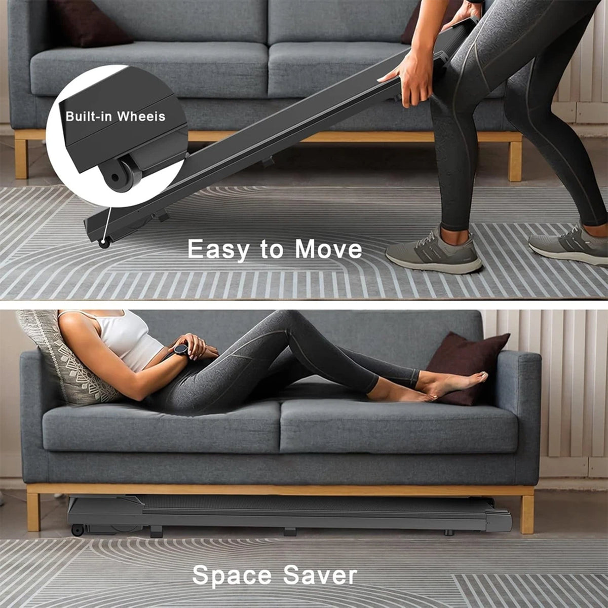 Under-Desk Walking Pad Treadmill with Incline | The Stride Deskpad